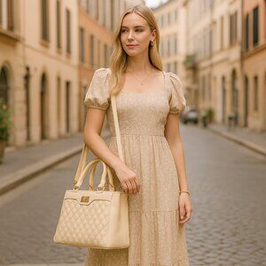 NEW Taupe Vegan Leather Handbag